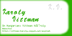 karoly vittman business card